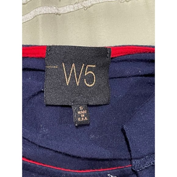 W-5 Navy Blue Nautical Sailboat Crop Top, Size Small - Picture 9 of 9